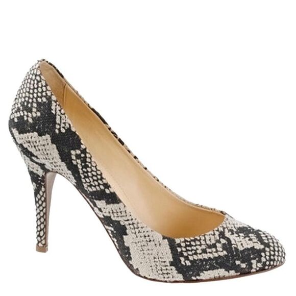 J.Crew Black White Gray 57046 / Mona Printed Pumps made in Italy women’s 10 - Picture 1 of 12